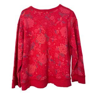 VTG 90s Fresh Produce Red Floral Pullover 100% Cotton Sweater